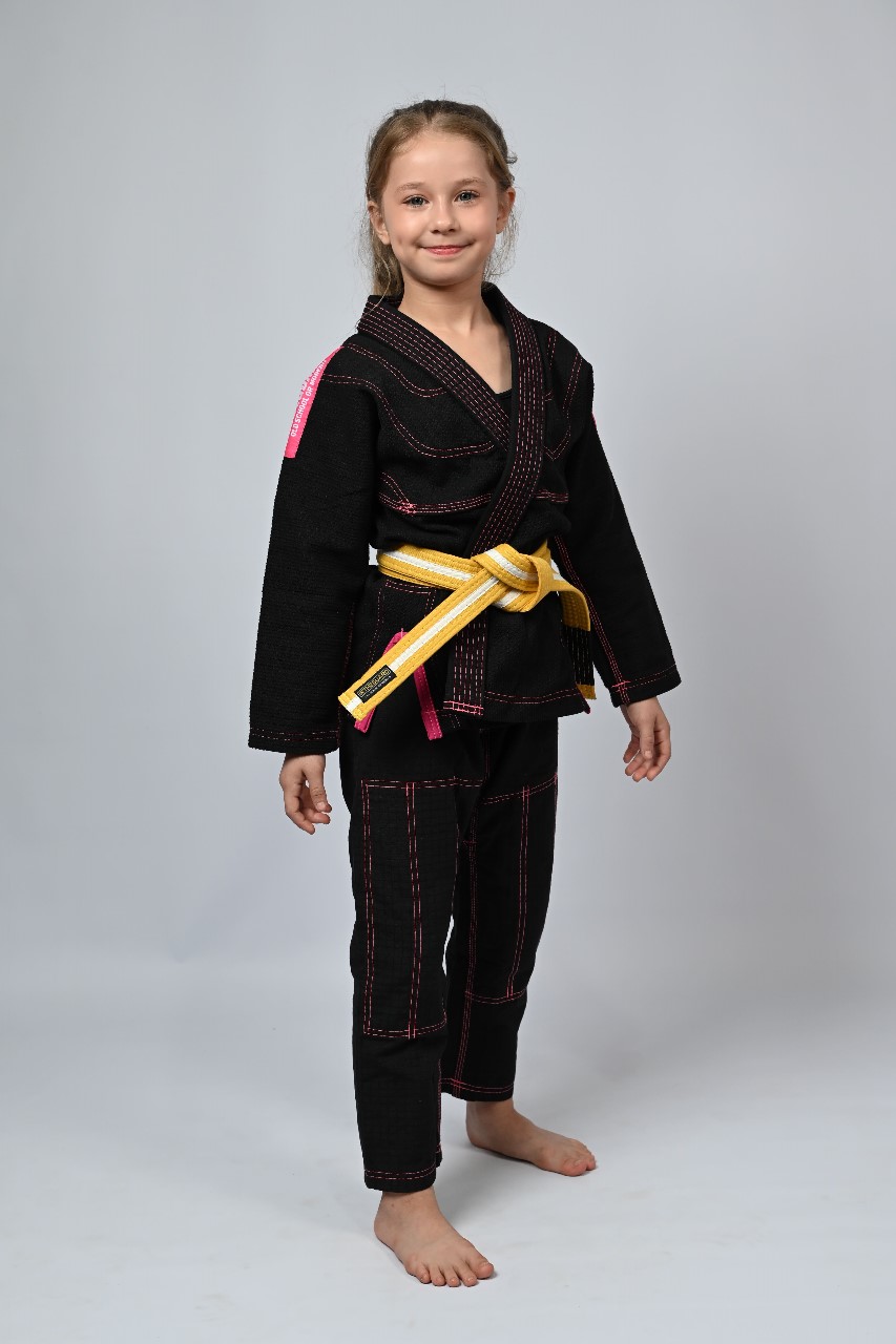 Kimono Infantil In The Guard Pink Preto