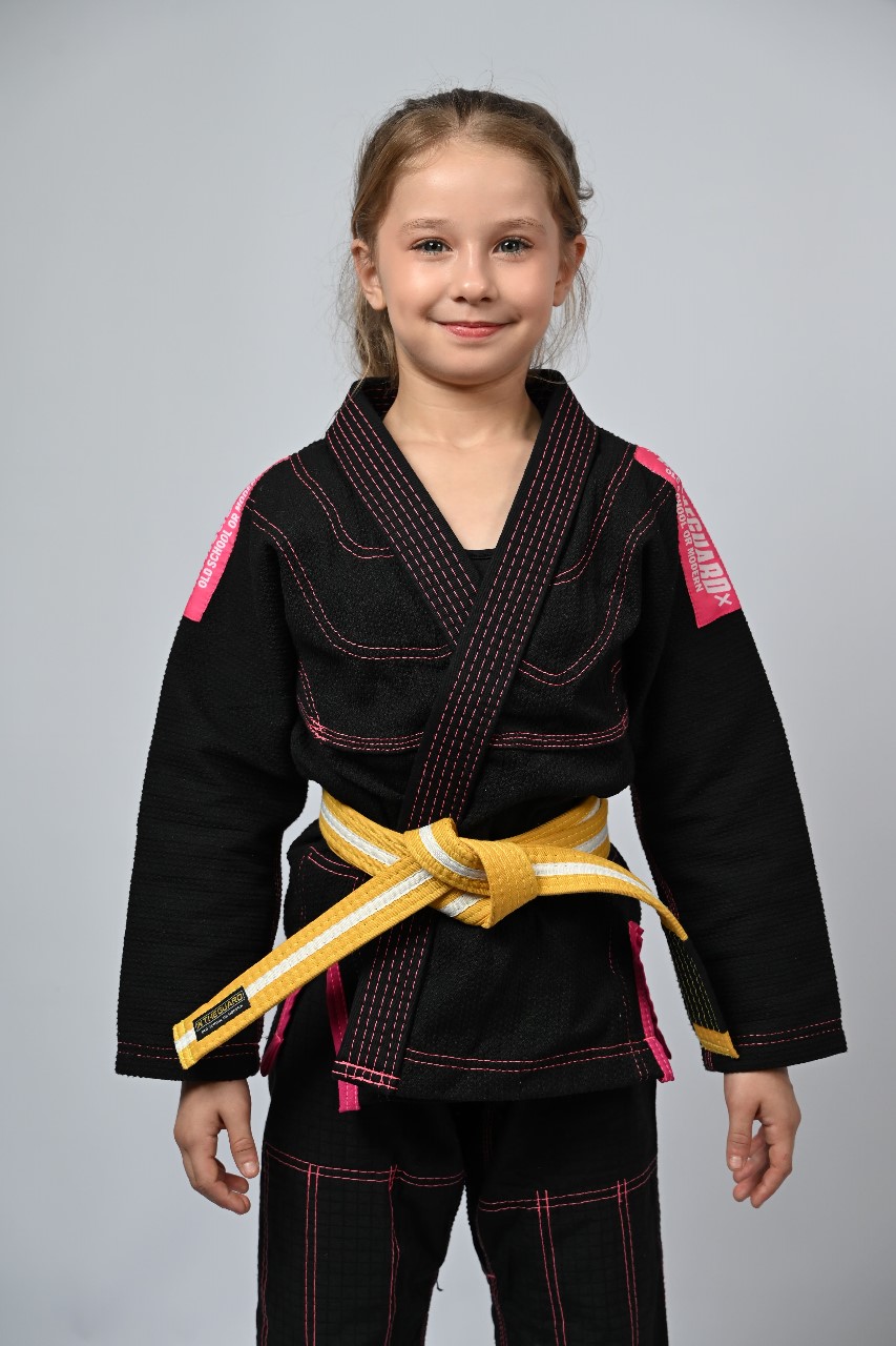Kimono Infantil In The Guard Pink Preto