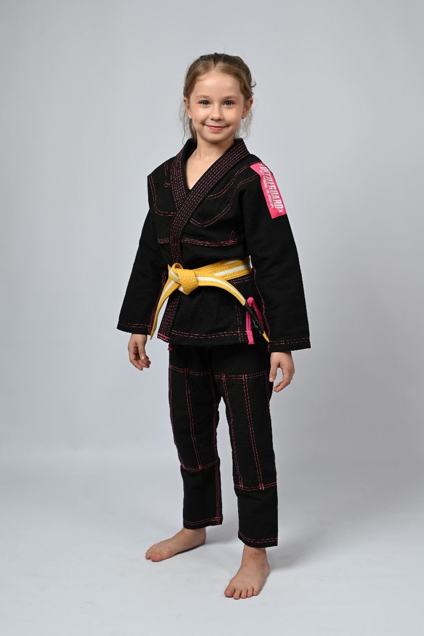 Kimono Infantil In The Guard Pink Preto