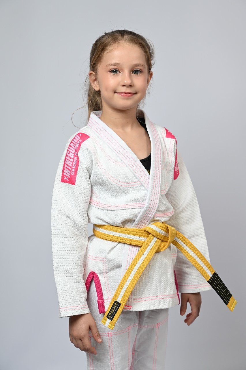 Kimono Infantil In The Guard Pink Branco