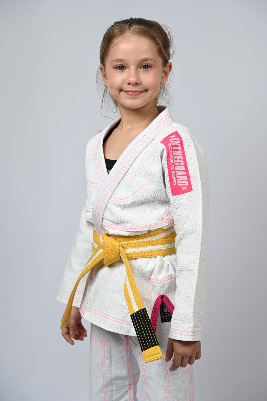 Kimono Infantil In The Guard Pink Branco