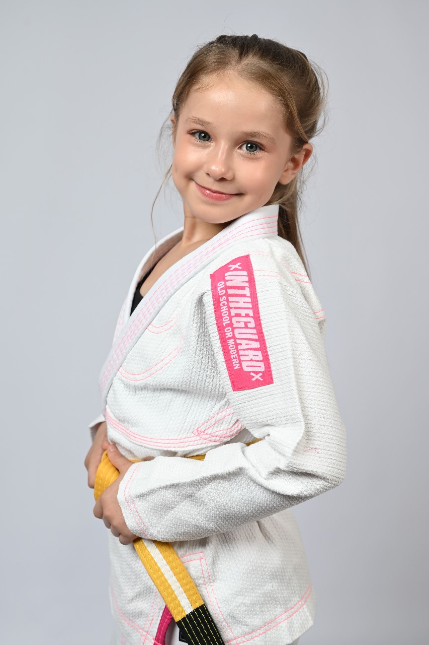 Kimono Infantil In The Guard Pink Branco