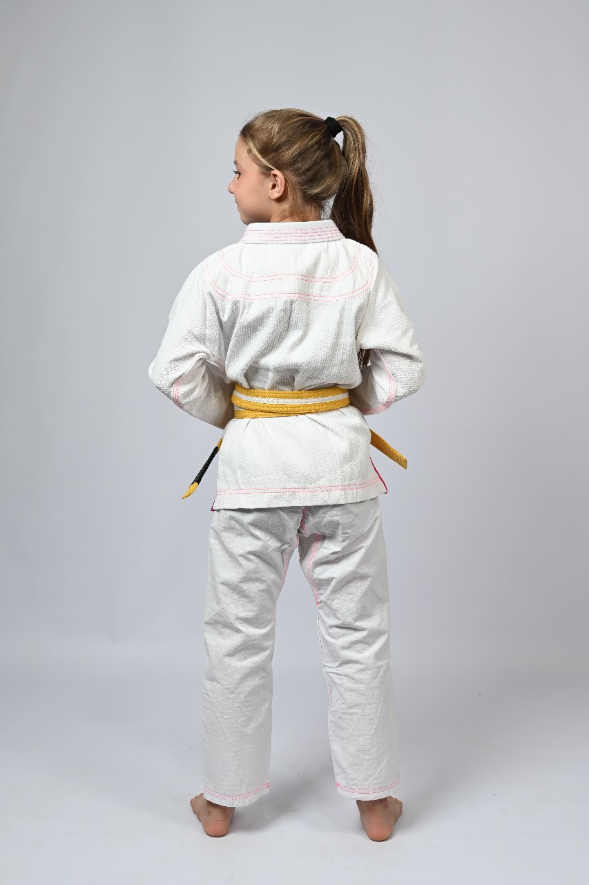 Kimono Infantil In The Guard Pink Branco