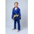 Kimono Infantil In The Guard Feminino Xadrez Azul
