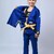 Kimono Infantil In The Guard Feminino Xadrez Azul