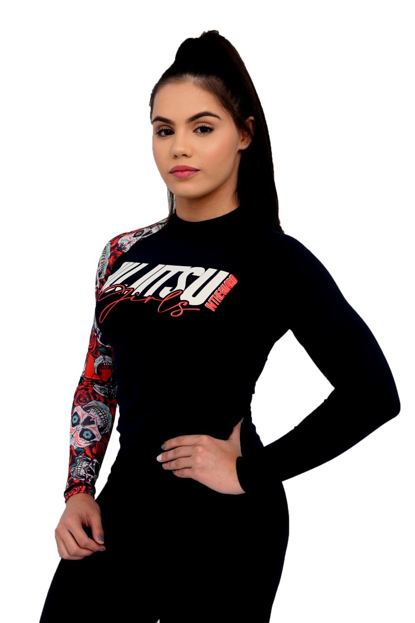 Rash Guard Feminina Red Skull