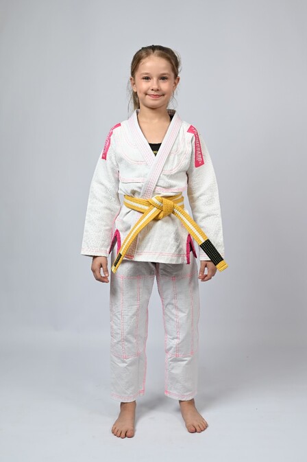 Kimono Infantil In The Guard Pink Branco