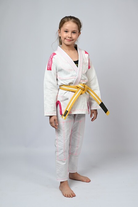Kimono Infantil In The Guard Pink Branco