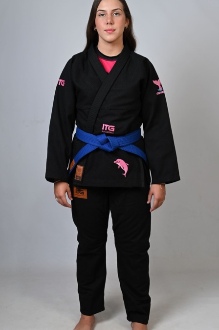 Kimono In The Guard Feminino, Amazônia BOTO ROSA - Preto