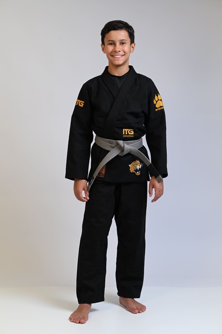 Kimono Infantil In The Guard Jaguar Preto - Padrão CBJJ