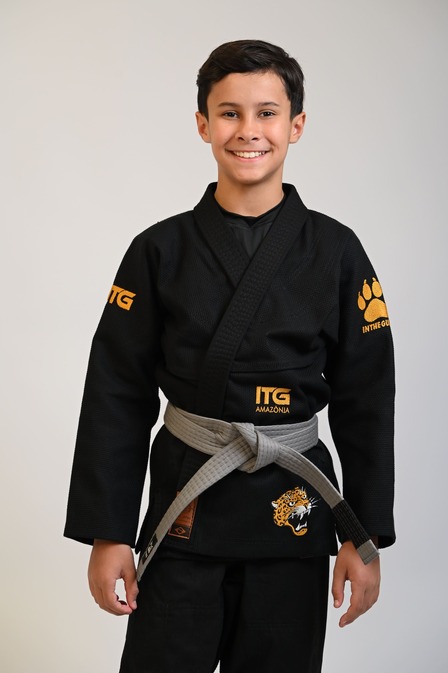 Kimono Infantil In The Guard Jaguar Preto - Padrão CBJJ