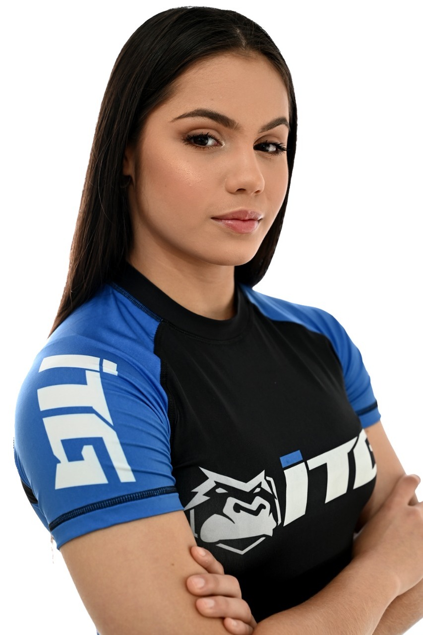 Rash Guard Feminina ITG Manga Curta Azul