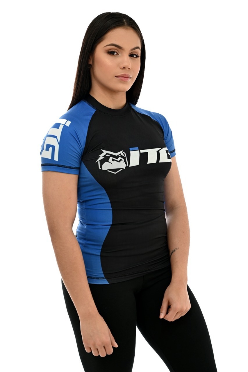 Rash Guard Feminina ITG Manga Curta Azul