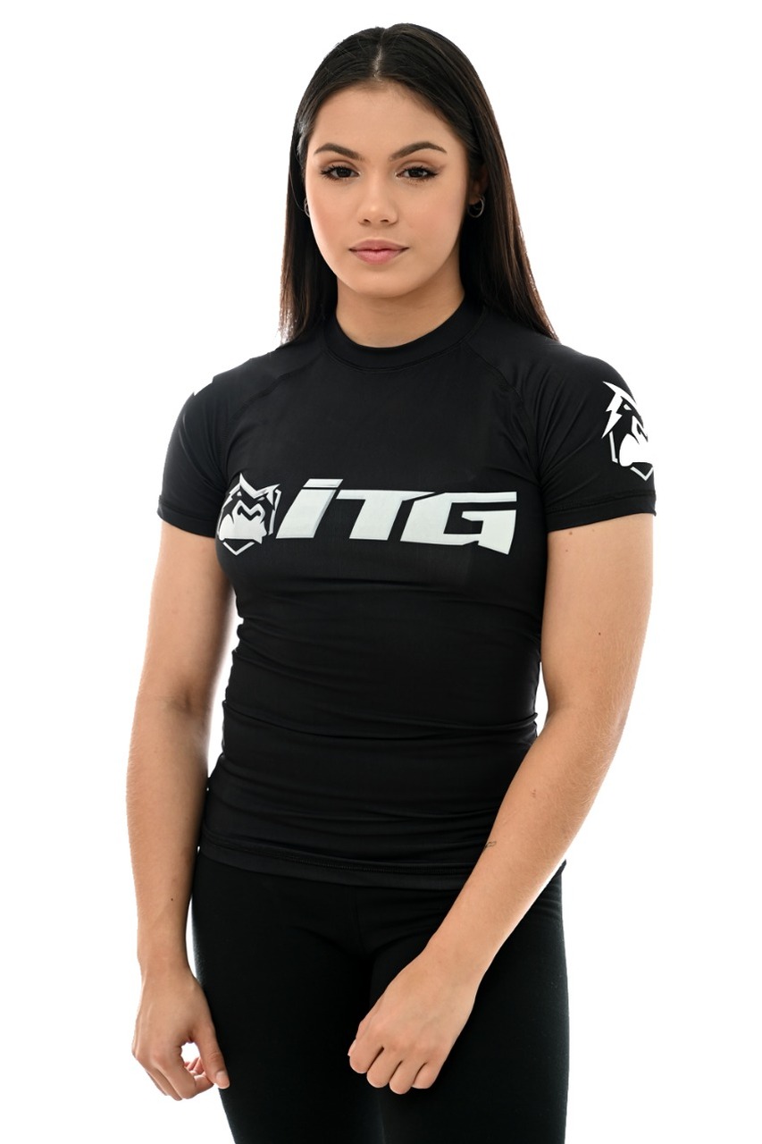 Rash Guard Feminina ITG Manga Curta Preta