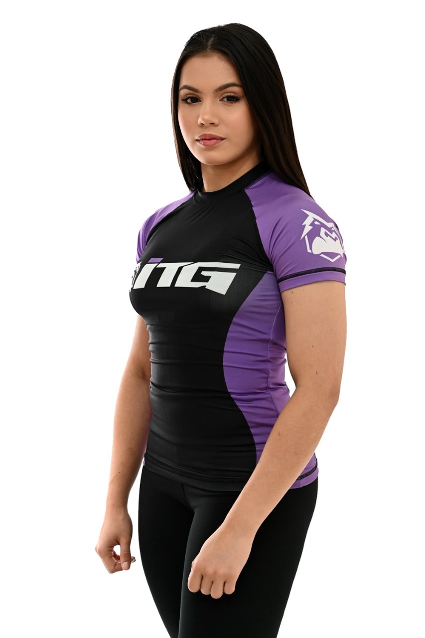 Rash Guard Feminina ITG Manga Curta Roxa