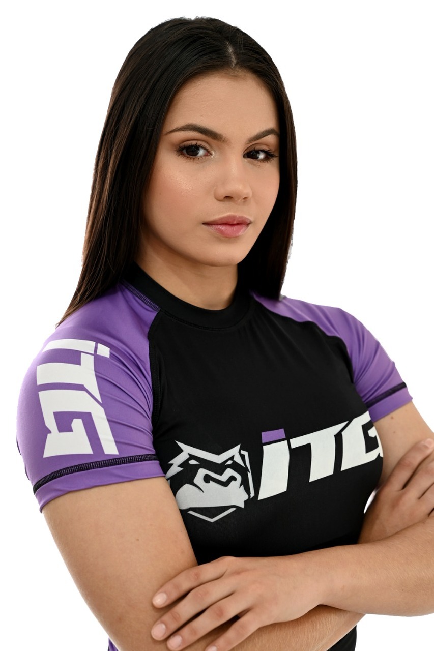 Rash Guard Feminina ITG Manga Curta Roxa