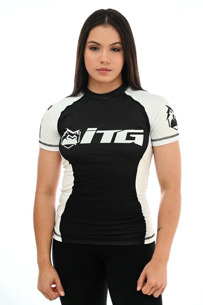 Rash Guard Feminina ITG Manga Curta Branca