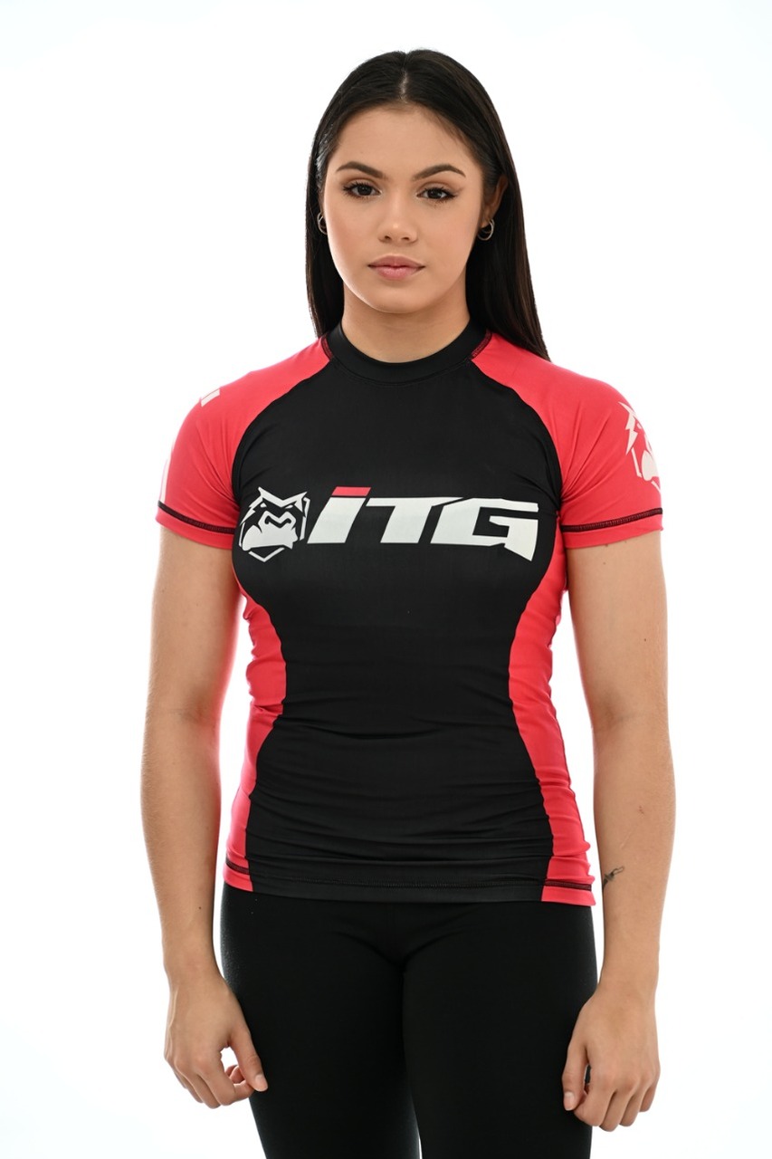 Rash Guard Feminina ITG Manga Curta Vermelha