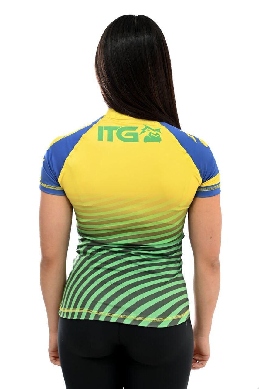 Rash Guard Feminina Brasil Amarela