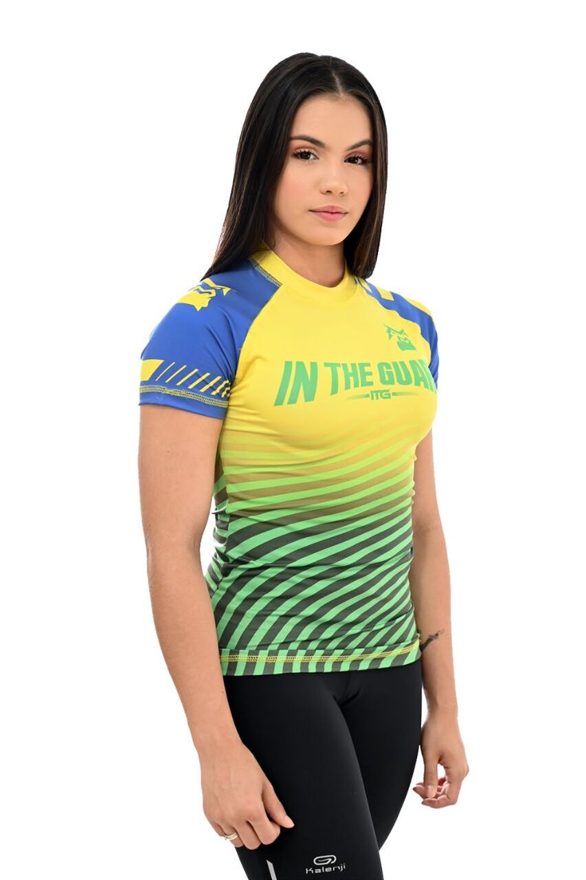 Rash Guard Feminina Brasil Amarela