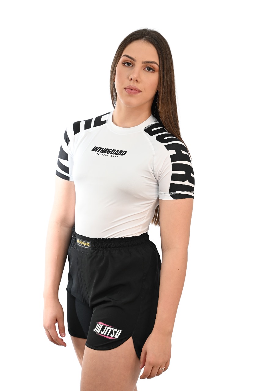 Rash Guard Feminina Cores Faixas Branca