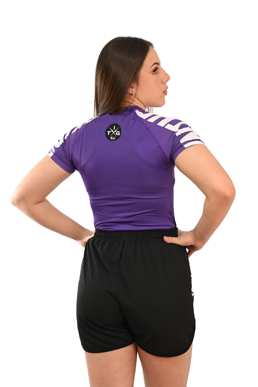 Rash Guard Feminina Cores Faixas Roxa