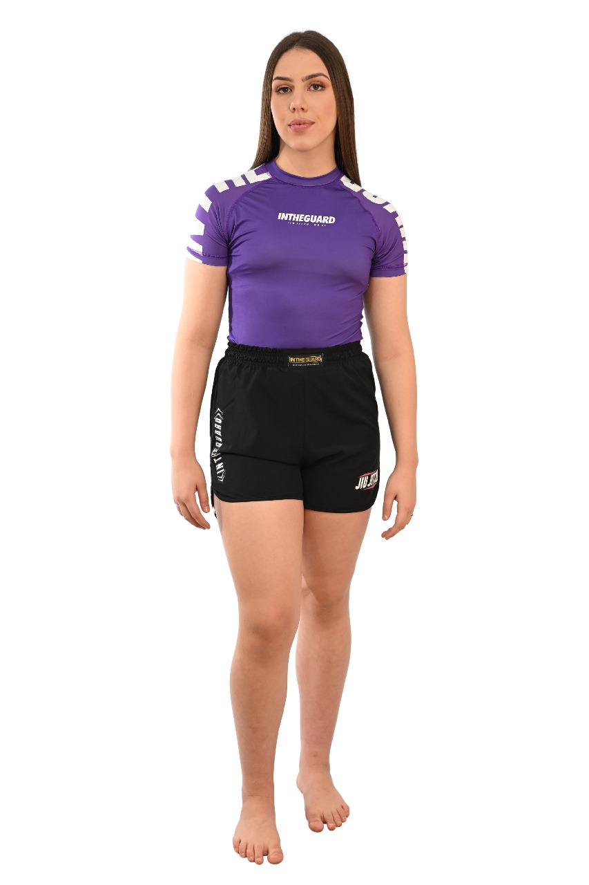 Rash Guard Feminina Cores Faixas Roxa