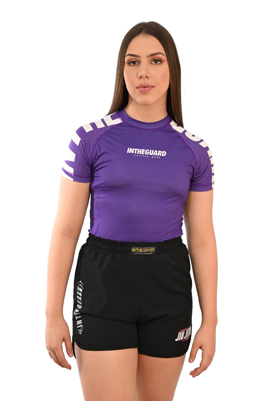 Rash Guard Feminina Cores Faixas Roxa